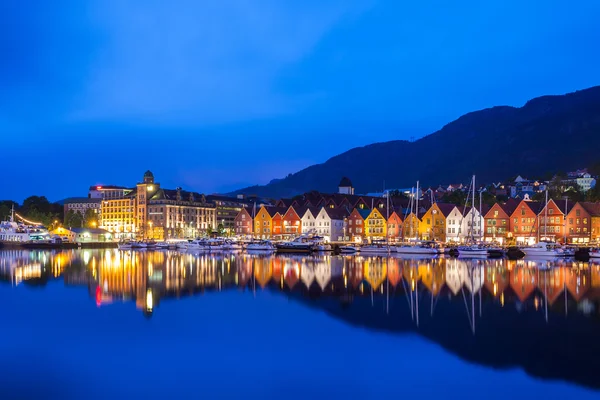 Bergen Bryggen geceleri — Stok fotoğraf