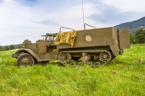 Напів Трековий Офіційно Carrier Personnel Half Track Американський Бронетранспортер Який — стокове фото