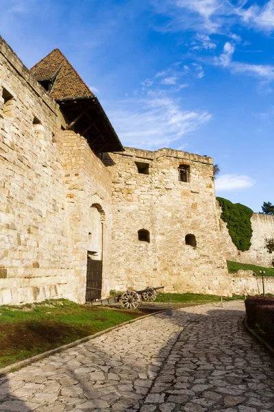 Укрепленные Средневековые Стены Оборонительная Башня Замке Эгер Egri Var Эгер — стоковое фото