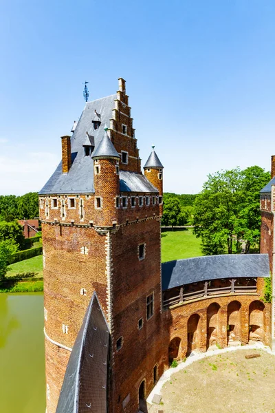 Charming Medieval Beersel Castle Parte Pátio Interior Beersel Flanders Bélgica — Fotografia de Stock