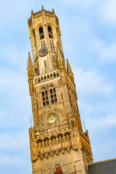 Campanile Medievale Nel Centro Storico Bruges Fiandre Belgio — Foto Stock