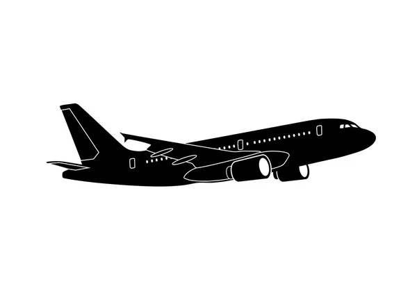 Silhouette jet airliner — Vettoriale Stock