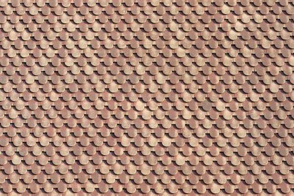 Background Scalloped Red Clay Roofing Tiles — Stockfoto