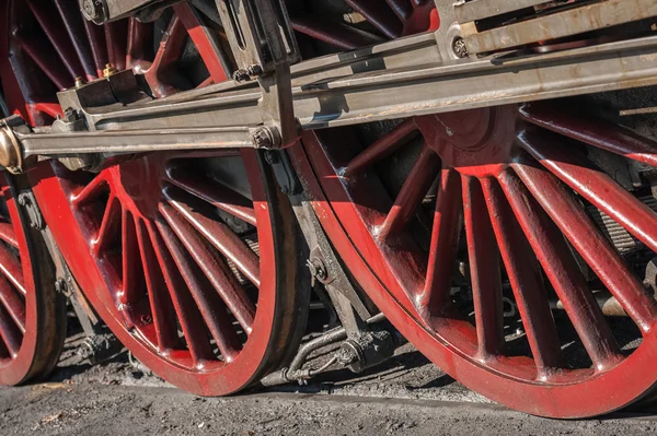 Roues de locomotive à vapeur — Photo