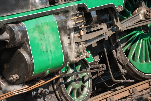 Steam a mozdony kerekei — Stock Fotó
