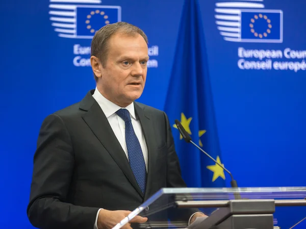 Präsident des Europäischen Rates Donald Stoßzahn — Stockfoto