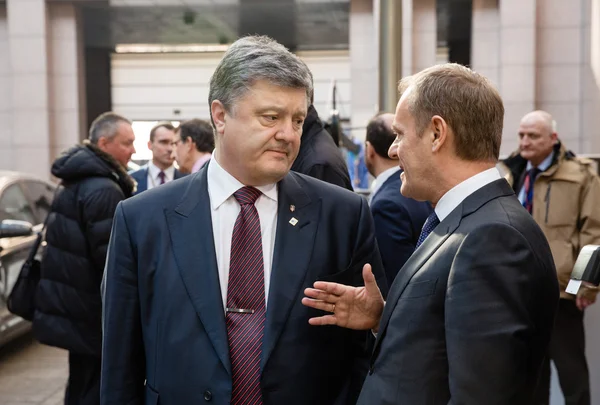 Petro Poroshenko และ Donald Tusk — ภาพถ่ายสต็อก