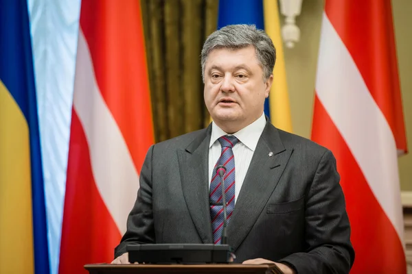 Petro Poroshenko e Lars Lokke Rasmussen — Foto Stock