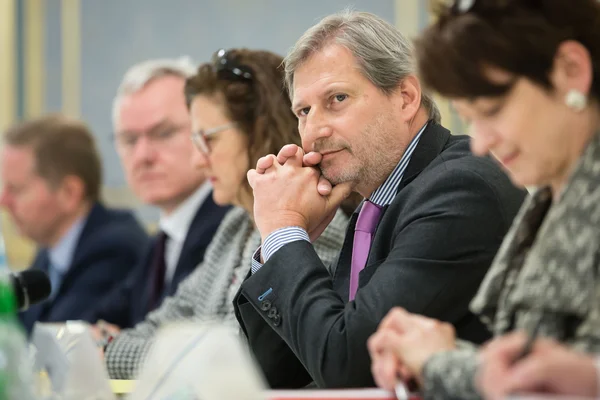 Komisarza Europejskiej Johannes Hahn — Zdjęcie stockowe