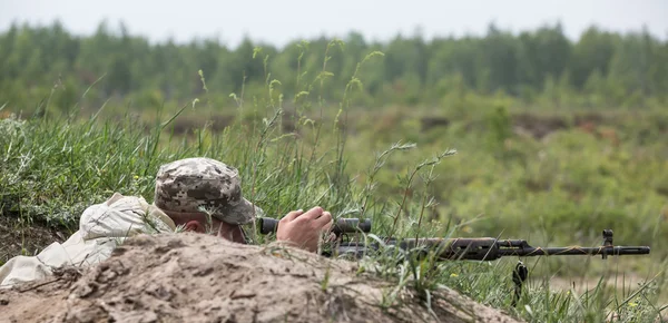 Forças Armadas da Ucrânia na área de treinamento militar — Fotografia de Stock