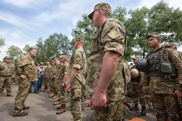 W obszarze szkolenia wojskowego sił zbrojnych Ukrainy — Zdjęcie stockowe