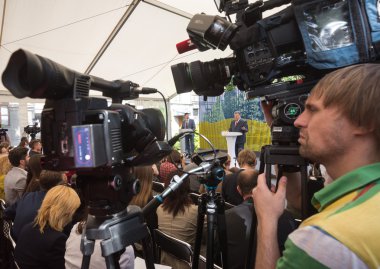 Basın toplantısında Başkan Ukrayna Petro Poroshenko