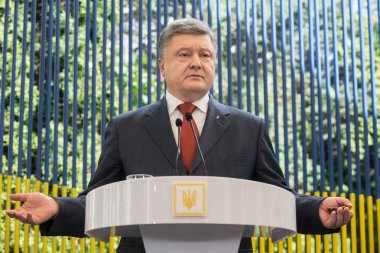 Basın toplantısında Başkan Ukrayna Petro Poroshenko