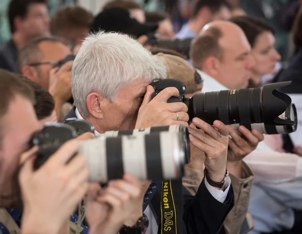 Tisková konference prezidenta Ukrajiny Petro Poroshenko — Stock fotografie