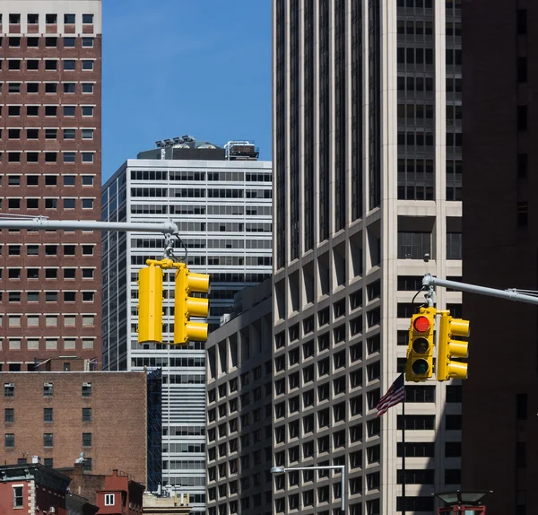 Semáforos en las calles de Manhattan — Foto de Stock