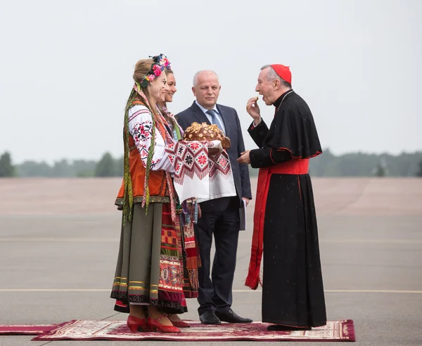 Möte med kardinal Pietro Parolin — Stockfoto