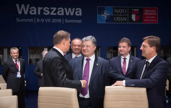 Prezydent Ukrainy Petro Poroszenko na szczycie Nato w Polsce — Zdjęcie stockowe