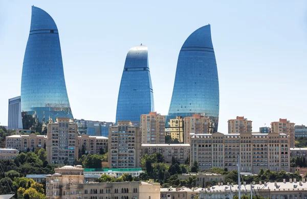 Flame Towers gratte-ciel à Bakou, Azerbaïdjan — Photo