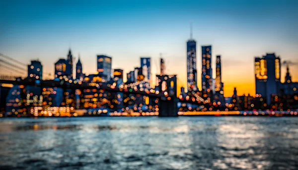 Manhattan Skyline com Brooklyn Bridge — Fotografia de Stock