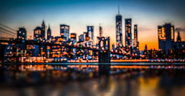 Manhattan Skyline com Brooklyn Bridge — Fotografia de Stock