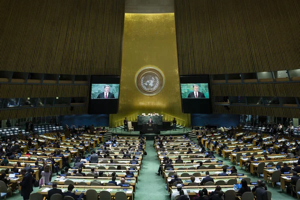 Président de l'Ukraine Petro Porochenko lors de l'Assem général de l'ONU — Photo