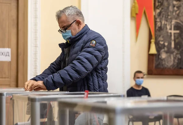 Kyiv Ukrajina Října 2020 Volby Ukrajině Proces Hlasování Volební Místnosti — Stock fotografie