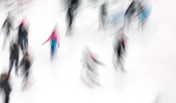 Hareket Buz Pateni Pistinde Kayan Insanların Soyut Görüntüsünü Bulanıklaştırdı Buz — Stok fotoğraf