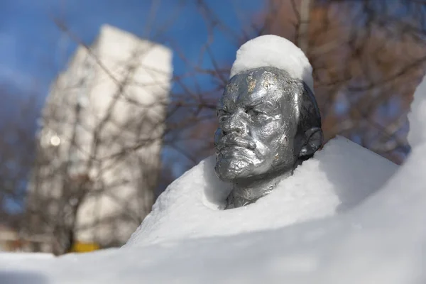 Kyiv Ukraine Januari 2021 Monument Från Totalitarismens Era Samlade Snöig — Stockfoto