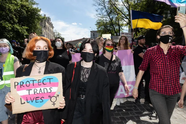 Kyiv Ucrania Mayo Enero 2021 Una Marcha Apoyo Las Personas —  Fotos de Stock