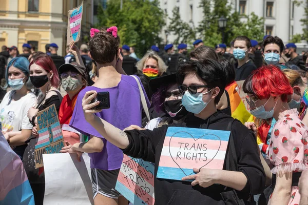 Kyiv Ucrania Mayo Enero 2021 Una Marcha Apoyo Las Personas — Foto de Stock