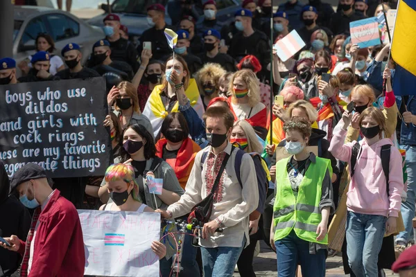 Kyiv Ukraine Mai 2021 Une Marche Soutien Aux Personnes Transgenres — Photo