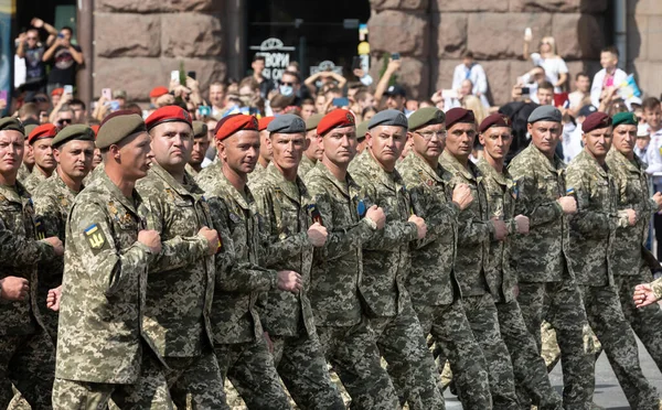 Киев Украина Августа 2021 Года Празднование Летия Независимости Украины Военный — стоковое фото