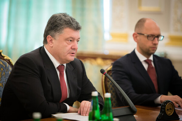 President of Ukraine Petro Poroshenko during the NSDC meeting