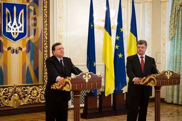 Prezydent Ukrainy petro Poroszenko i Komisji Europejskiej pr — Zdjęcie stockowe