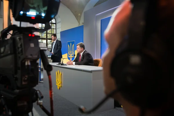 Press conference of the President of Ukraine Petro Poroshenko — Stock Photo, Image