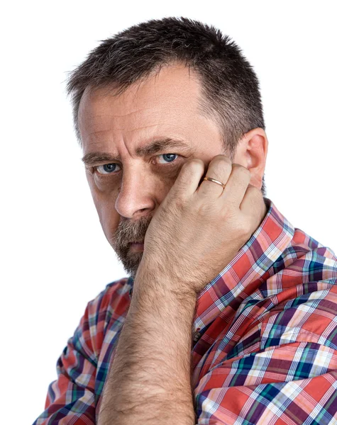 Thoughtful middle age man — Stock Photo, Image