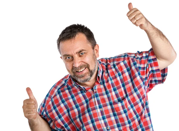 Successful man shows ok sigh — Stock Photo, Image