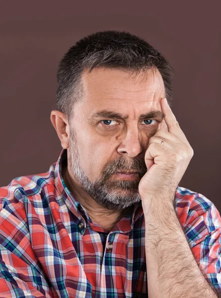 Thoughtful elderly man — Stock Photo, Image