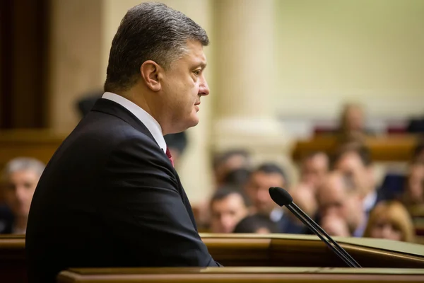 Prezident Ukrajiny Poroshenko v relaci Verchovna Rada — Stock fotografie