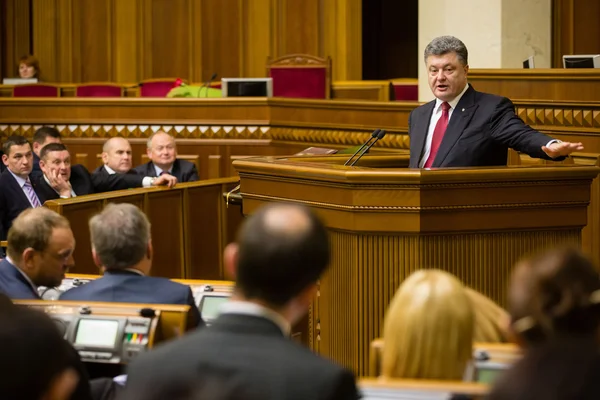 Presidente dell'Ucraina Poroshenko nella sessione di Verkhovna Rada — Foto Stock