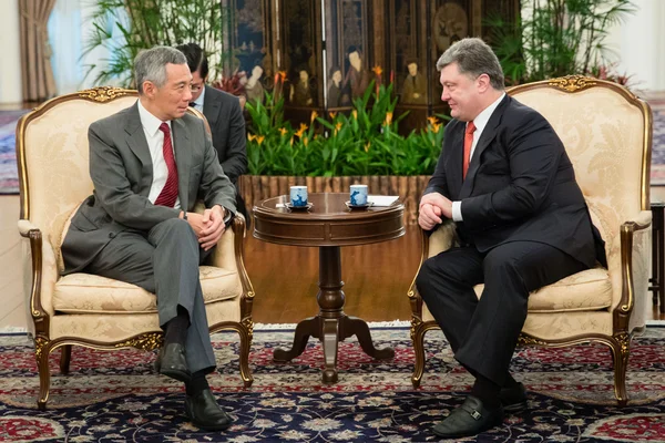 Президент Украины Петр Порошенко и премьер-министр Синга — стоковое фото