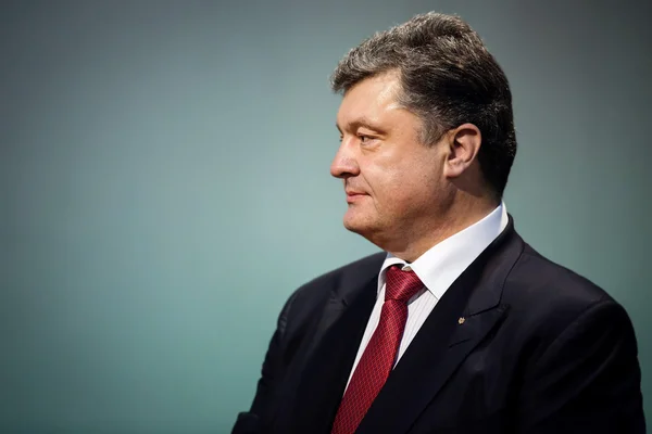 Petro Poroshenko na novoroční recepce pro diplomatické hlavu — Stock fotografie