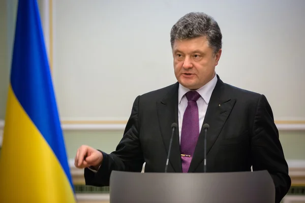 Petro Poroshenko on New Year's reception for the diplomatic head — Stock Photo, Image