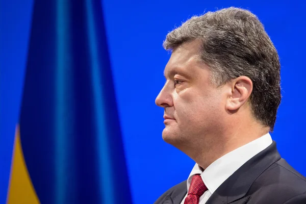 Petro Poroshenko na novoroční recepce pro diplomatické hlavu — Stock fotografie