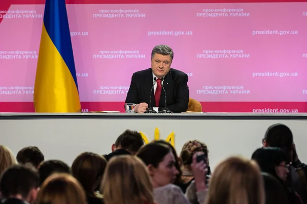 Press conference of the President of Ukraine Poroshenko — Stock Photo, Image