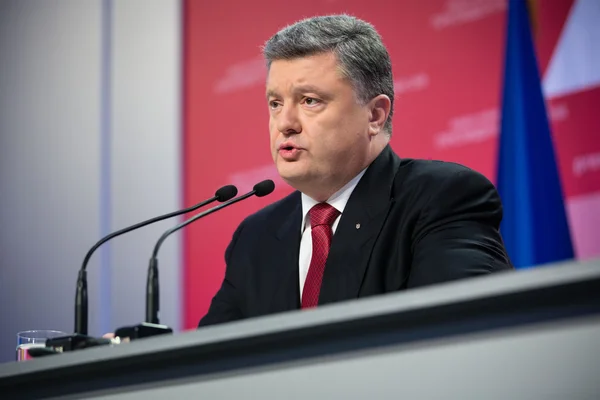 Conferência de imprensa do Presidente da Ucrânia Poroshenko — Fotografia de Stock