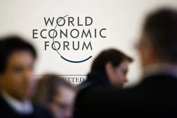 Davos Światowego Forum Ekonomicznego roczne spotkanie 2015 — Zdjęcie stockowe