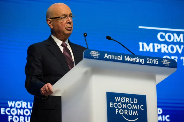 Давосі світового економічного форуму щорічної зустрічі 2015 — стокове фото