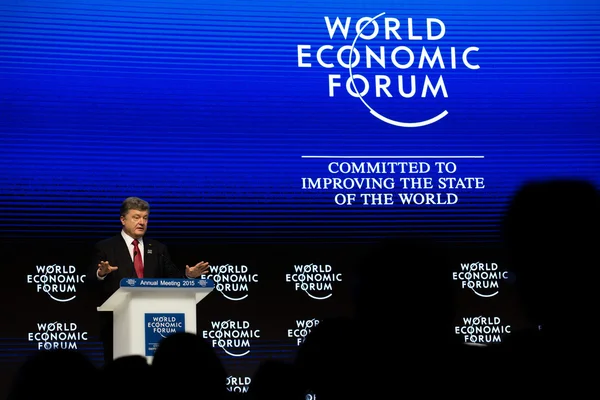 Davos Światowego Forum Ekonomicznego roczne spotkanie 2015 — Zdjęcie stockowe