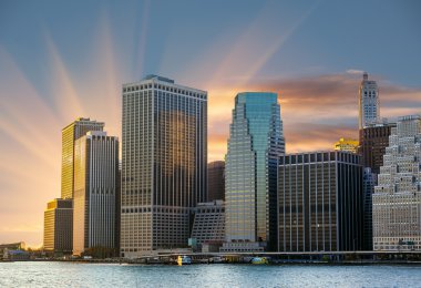  Manhattan. new York'ta günbatımı.